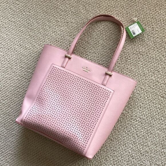 NEW Kate Spade Cedar Street Perforated Taylor Bag Handbag Texture Pink 2014 NWT - Picture 3 of 12